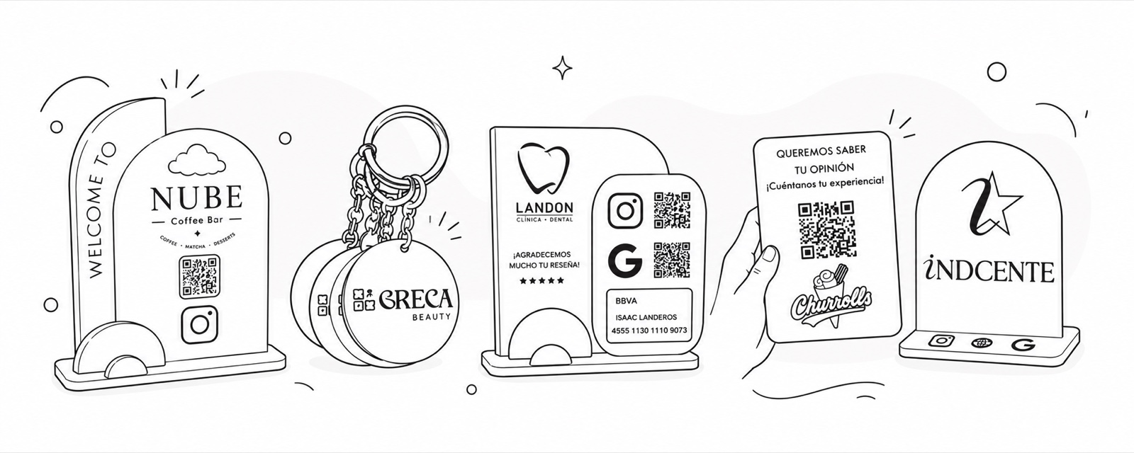 Displays personalizados con el logo de cada cliente