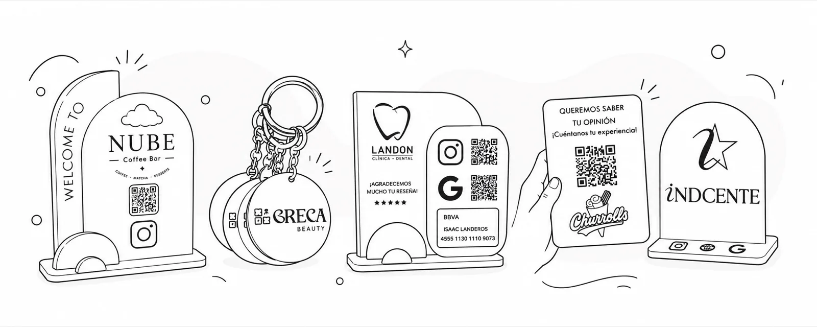 Displays personalizados con el logo de cada cliente